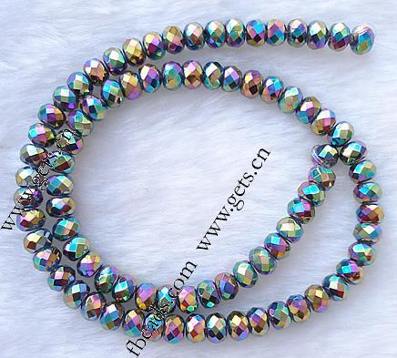 Rondelle Crystal Beads, colorful plated, different size for choice & handmade faceted, more colors for choice, Sold By Strand