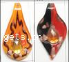 Lampwork Glass Pendant Leaf 63x32mm,62x37mm Gold Sand With Acrylic