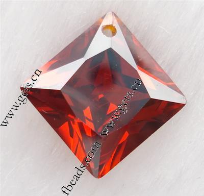 Cubic Zirconia Jewelry Pendants, Rhombus, machine polishing & faceted, more colors for choice, 10x10x6mm, Sold By PC