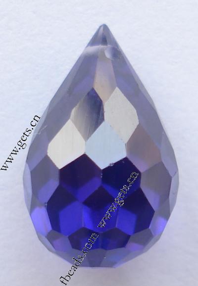 Cubic Zirconia Jewelry Pendants, Teardrop, faceted, more colors for choice, 7x13mm, Sold By PC