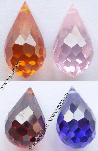 colgantes joyas de zirconia cúbica, cúbica circonia, Gota, facetas, más colores para la opción, 7x13mm, Vendido por UD