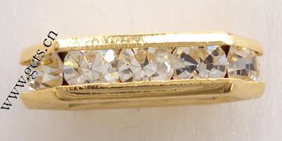 Moda Puente Rhinestone Spacer, metal, chapado, con diamantes de imitación & 2-sarta, más colores para la opción, Grado A, 15x6x4mm, Vendido por UD