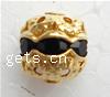 Ball Rhinestone Spacer, Brass, Round, plated, with rhinestone & hollow 8mm Approx 1mm 