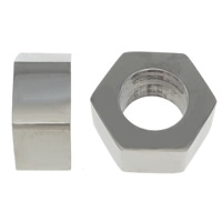 Stainless Steel Large Hole Beads, 304 Stainless Steel, Hexagon, plated Approx 6mm 
