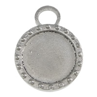 Stainless Steel Pendant Setting, 316 Stainless Steel, Flat Round, plated Approx 5mm, Inner Approx 14mm 