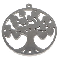 Stainless Steel Pendants, 304 Stainless Steel, Tree, plated Approx 1.5mm 