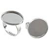 925 Sterling Silver Bezel Ring Base, plated 17.5mm, Inner Approx 20mm, US Ring 