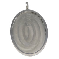 Stainless Steel Pendant Setting, 316 Stainless Steel, Flat Oval, plated Approx 5mm, Inner Approx 