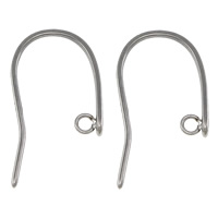 Stainless Steel Hook Earwire, 304 Stainless Steel, plated, with loop Approx 1mm 
