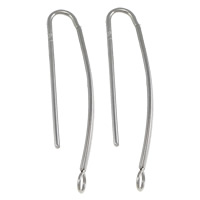 Stainless Steel Hook Earwire, 304 Stainless Steel, plated, with loop Approx 2mm 
