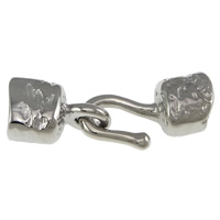 Stainless Steel Hook and Eye Clasp, 316 Stainless Steel, plated, with end cap & hammered Approx 