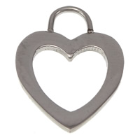 Stainless Steel Heart Pendants, 304 Stainless Steel, plated Approx 