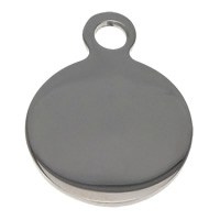 Stainless Steel Tag Charm, 304 Stainless Steel, Flat Round, plated Approx 2mm 