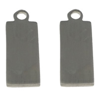 Stainless Steel Tag Charm, 304 Stainless Steel, Rectangle, plated Approx 2mm 