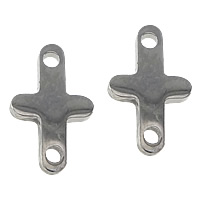 Stainless Steel Charm Connector, 304 Stainless Steel, Cross, plated, 1/1 loop Approx 1mm 