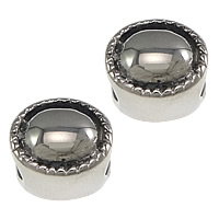 Stainless Steel Large Hole Beads, 316 Stainless Steel, Oval, plated, blacken Approx 6mm 