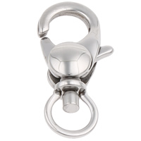 Stainless Steel Lobster Swivel Clasp, original color Approx 6mm [