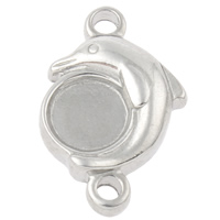 Stainless Steel Connector Setting, Dolphin & 1/1 loop, original color Approx 1-1.5mm 