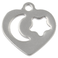 Stainless Steel Heart Pendants, original color Approx 1mm 