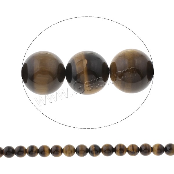 Tiger Eye Beads, Round, different size for choice, Hole:Approx 1mm, Length:Approx 15.7 Inch, Sold By Strand