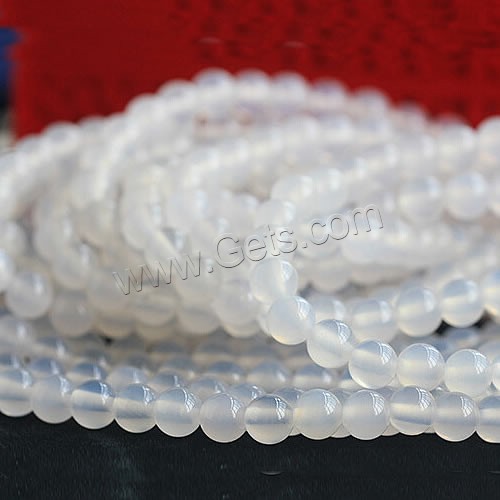 Natural White Agate Beads, Round, different size for choice, Grade AAAAA, Sold By PC