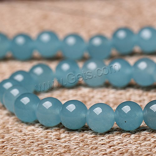 Dyed Jade Beads, Round, different size for choice, light blue, Sold By PC