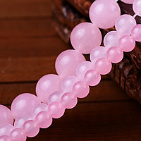 Pink Calcedony Beads, Round 