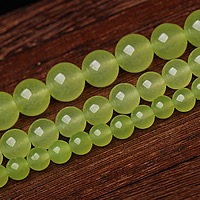 Dyed Jade Beads, Round light green 