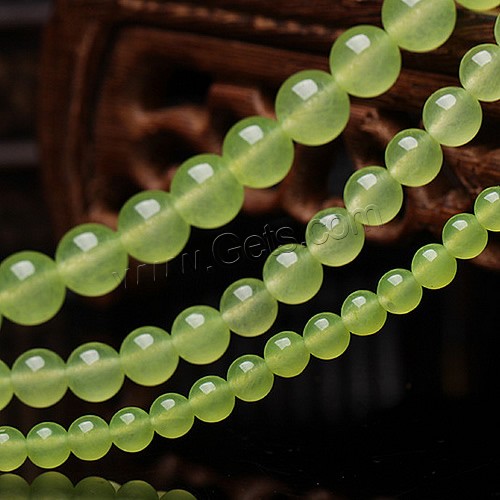 Dyed Jade Beads, Round, different size for choice, light green, Sold By PC