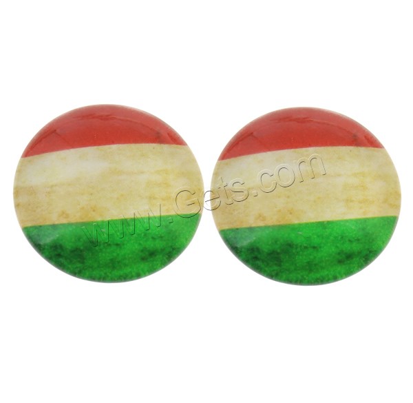 Time Gem Cabochon, Glass, Flat Round, national flag design & different size for choice & flat back & decal, more colors for choice, 1000PCs/Bag, Sold By Bag