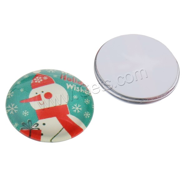 Christmas Cabochon, Glass, Flat Round, Christmas jewelry & different size for choice & flat back & decal, more colors for choice, 1000PCs/Bag, Sold By Bag
