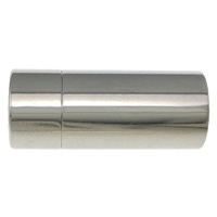 Round Stainless Steel Magnetic Clasp, Column, original color Approx 6mm 