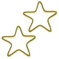 Brass Linking Ring, Star, plated 