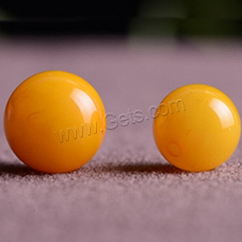 Янтарные шарики, Желтый Янтарь Балтики, Круглая, разный размер для выбора, Оценка AAAAAA, отверстие:Приблизительно 0.8-2mm, продается PC