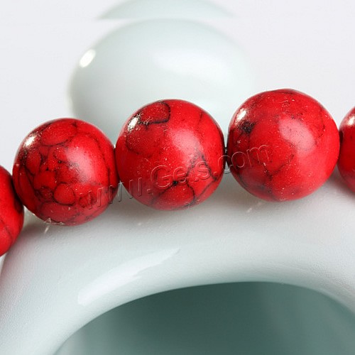 Natural Turquoise Beads, Black Vein Turquoise, Round, different size for choice, red, Sold By PC