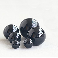 Perles Agates Noires naturelles, agate noire, Rond, normes différentes pour le choix, Vendu par PC