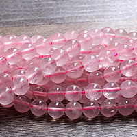 Natural Rose Quartz Beads, Round Grade AAAAA 