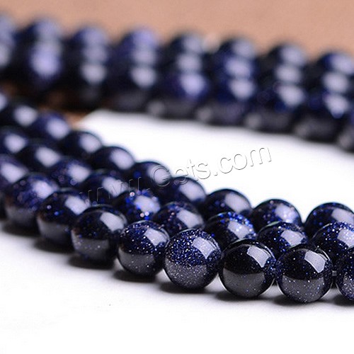 Blue Goldstone Beads, Round, different size for choice, Sold By PC