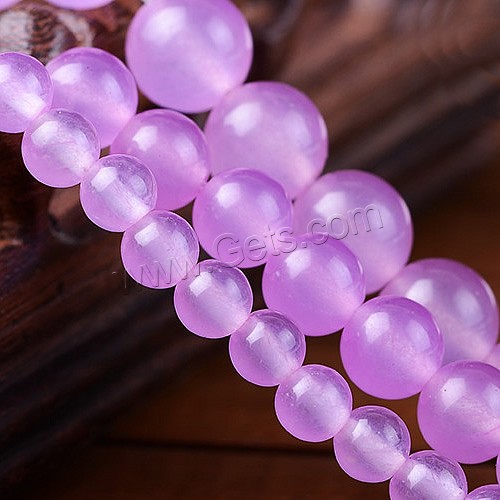 Dyed Jade Beads, Round, different size for choice, light purple, Sold By PC