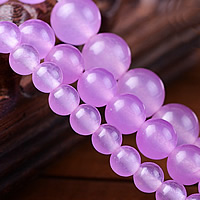Dyed Jade Beads, Round light purple 