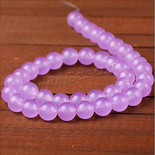 Dyed Jade Beads, Round, different size for choice, light purple, Sold By PC
