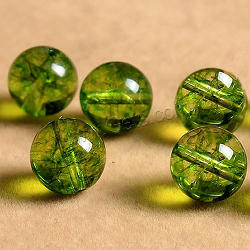 Crackle Glass Beads, Round, different size for choice, green, Sold By PC
