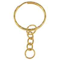 Eisen Schlüssel Verschluss, goldfarben plattiert, frei von Nickel, Blei & Kadmium, 25x50x2mm, Bohrung:ca. 22mm, Länge:ca. 2 ZollInch, verkauft von Strang
