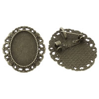 Zinc Alloy Brooch Finding, Flat Oval, plated nickel, lead & cadmium free Inner Approx 