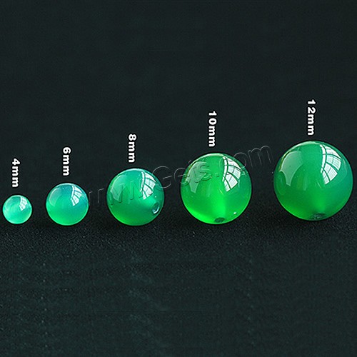 Natural Green Agate Beads, Round, different size for choice, Grade AAAAA, Sold By PC