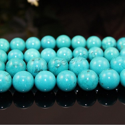 Perles en Turquoise naturelle, Rond, normes différentes pour le choix, bleu turquoise, Vendu par PC