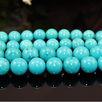 Natural Turquoise Beads, Round turquoise blue 