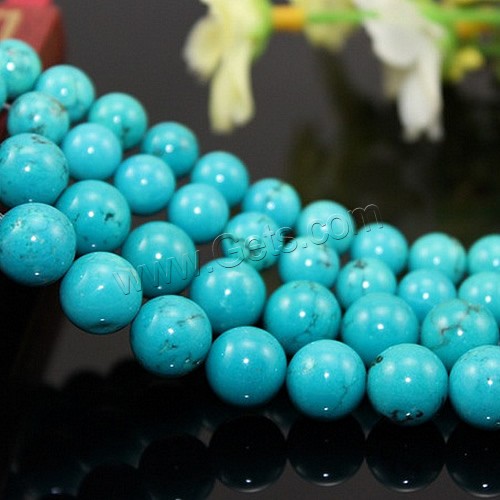 Perles en Turquoise naturelle, Rond, normes différentes pour le choix, bleu turquoise, Vendu par PC