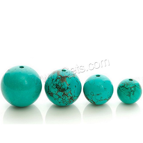 Natural Turquoise Beads, Round, different size for choice, turquoise blue, Sold By PC