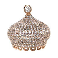 Brass Tassel Cap Bail, Crown, plated, with loop & micro pave cubic zirconia nickel, lead & cadmium free Approx 